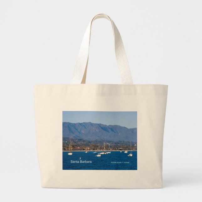 Santa Barbara Sailboats Products, California Large Tote Bag (Front)