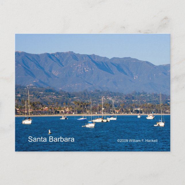 Santa Barbara Sailboats Products, California Postcard (Front)