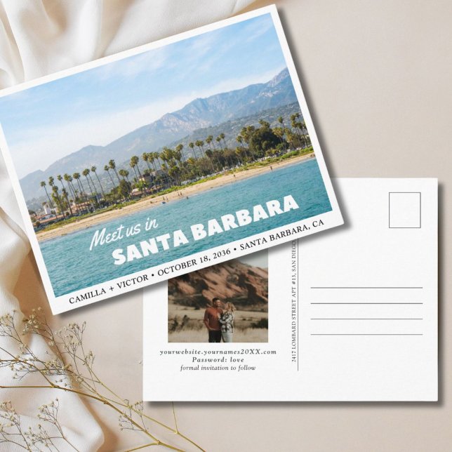 Santa Barbara Wedding Save the Date Postcard (Santa Barbara Wedding Save the Date Postcard
)