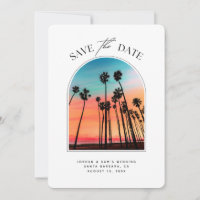 Santa Barbara Wedding Sunset Photo Save the Date