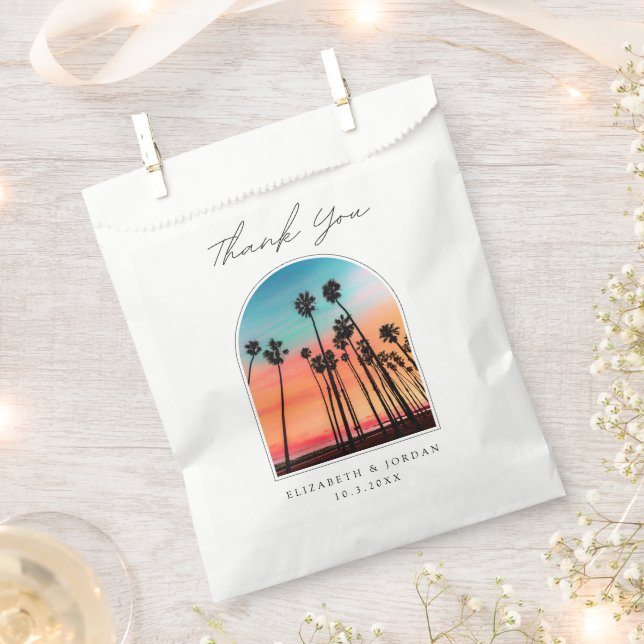 Santa Barbara Wedding Thank You Sunset Photo Favour Bags (Clipped)