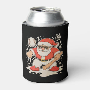Santa Baseball Drip Snowflake Christmas Xmas Sport Can Cooler