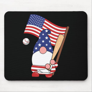 Santa Baseball Gnome - July 4  Mouse Pad