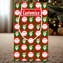 Santa Baseball Player Custom Name / Text Christmas