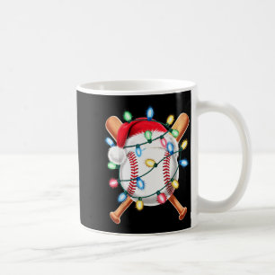 Santa Baseball Player Santa Hat Men Boys Christmas Coffee Mug