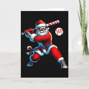 Santa Baseball Six Seven 6 7 Meme Christmas Men Bo Card