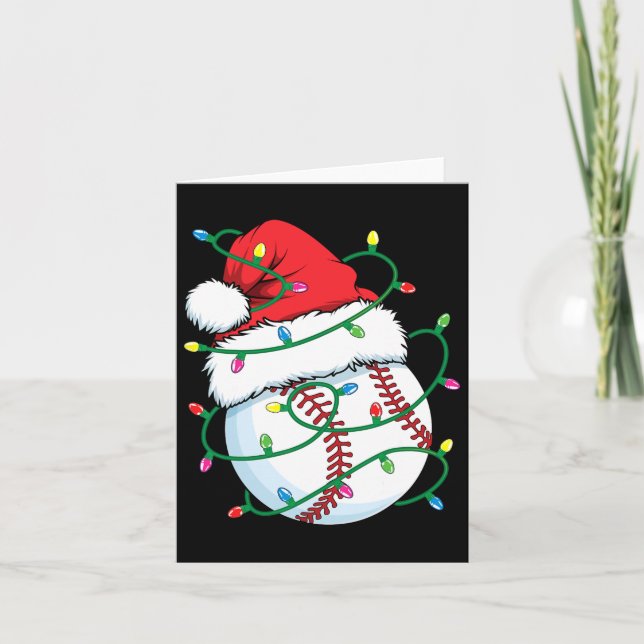 Santa Baseball Sports Ball Men Boys Christmas Xmas Card (Front)