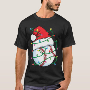 Santa Baseball Sports Ball Men Boys Christmas Xmas T-Shirt