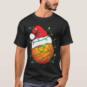 Santa Basketball Sports Ball Men Boys Christmas Xm T-Shirt