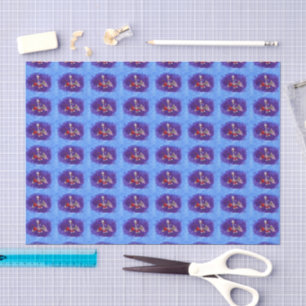 Santa Bat blue tissue paper