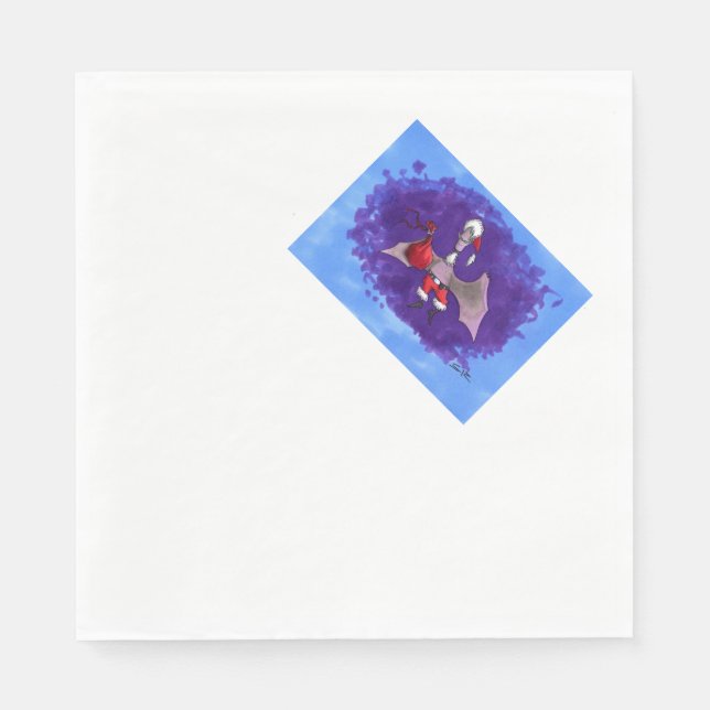 Santa Bat lunch paper napkins (Front)