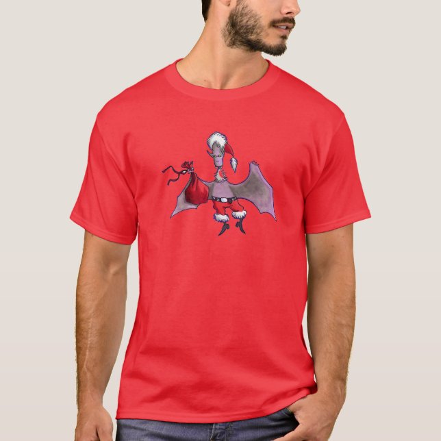 Santa Bat men red T-shirt (Front)