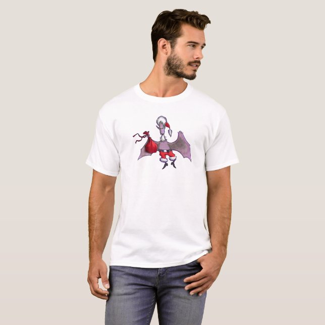 Santa Bat men white T-shirt (Front Full)