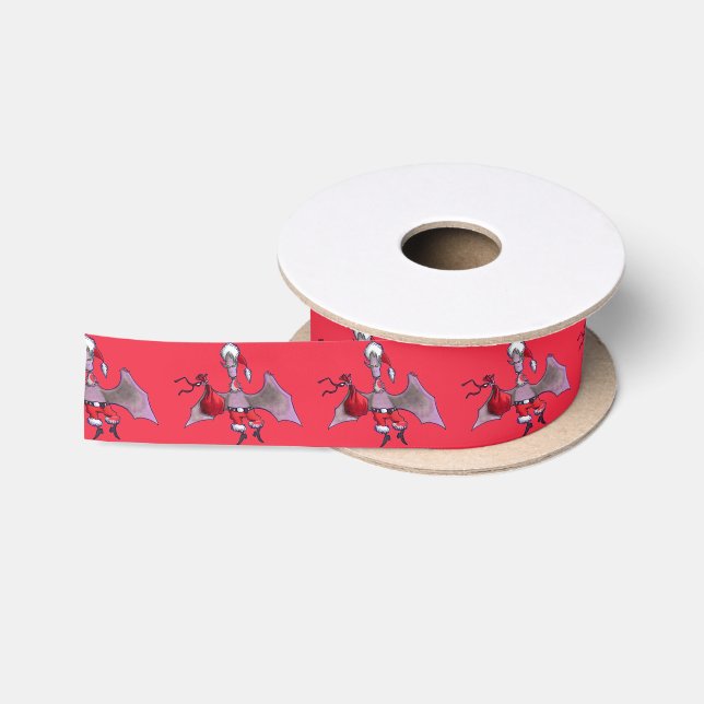 Santa Bat red ribbon spool Satin Ribbon (Spool)