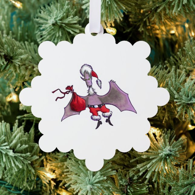 Santa Bat snowflake paper ornament (Insitu (Tree))