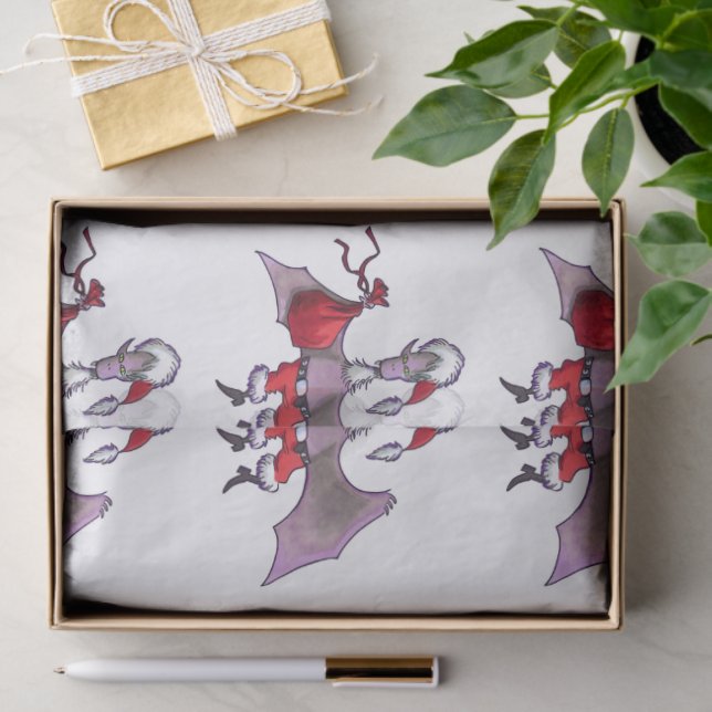 Santa Bat white tissue paper medium (Gift)