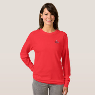 Santa Bat women red long sleeve T-shirt