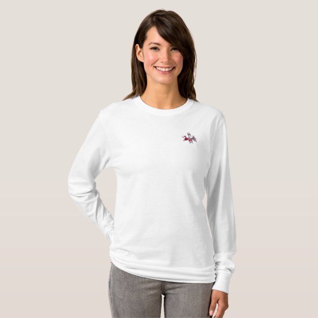 Santa Bat women white long sleeve T-shirt (Front Full)