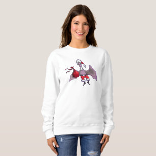 Santa Bat women white sweatshirt