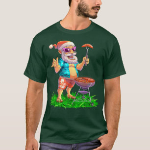 Santa BBQ Party Grill Smoker Sausage Steak Christm T-Shirt