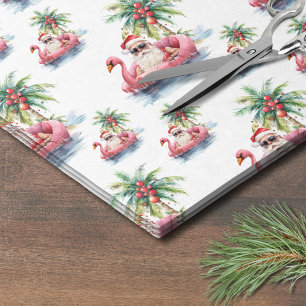 Santa Beach Christmas Tissue Paper