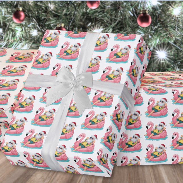 Santa Beach Christmas Wrapping Paper (Santa Beach Christmas Wrapping Paper )