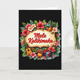Santa Beach Mele Kalikimaka Hawaiian Tail Party  Card