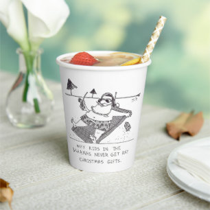 Santa Beach Time paper cups