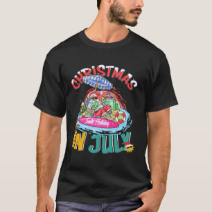 Santa Beach Tropical Christmas In July T-Shirt Pal