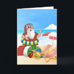 Santa Beach Tropical Christmas Vacation Holiday Card<br><div class="desc">Personalize your own card from Santa for a child you love for Christmas or the summer! Santa is on the beach lounging around! Make them feel extra special with encouraging words from the jolly man himself. The card has a prewritten poem from Santa. You can keep my message or write...</div>
