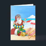 Santa Beach Tropical Christmas Vacation Holiday Card<br><div class="desc">Personalize your own card from Santa for a child you love for Christmas or the summer! Santa is on the beach lounging around! Make them feel extra special with encouraging words from the jolly man himself. The card has a prewritten poem from Santa. You can keep my message or write...</div>