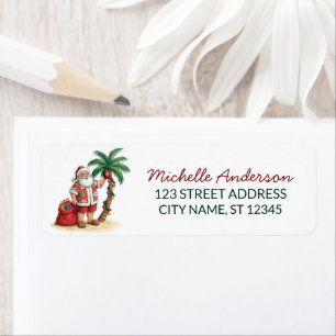 Santa Beach tropical Hawaiian Palm Return Address