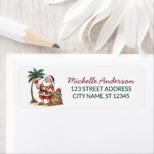 Santa Beach tropical Hawaiian Palm Return Address