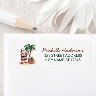 Santa Beach tropical Hawaiian Palm Return Address