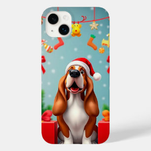 🎄 Santa Beagle Charm ✨ Cute Christmas Dog Case-Mate iPhone 14 Plus Case