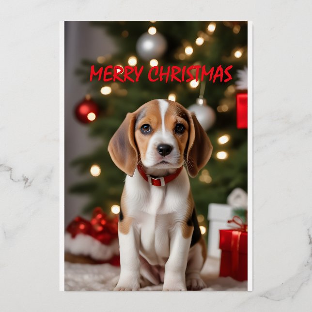 Santa Beagle Cute Dog Merry Christmas (Front)