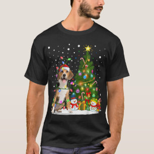 Santa Beagle Dog Xmas Tree Lighting Beagle Christm T-Shirt