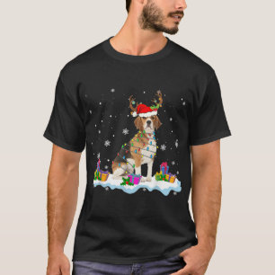 Santa Beagle Funny Lights Santa Reindeer Dog Lover T-Shirt