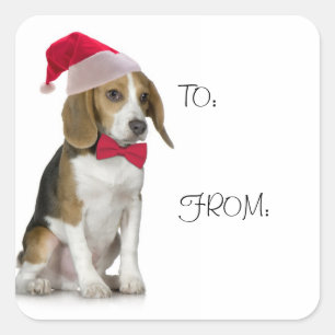 Santa Beagle Gift Stickers