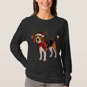 Santa Beagle reindeer Light Christmas T-Shirt