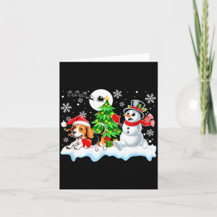 Santa Beagle Snowman Running Friends Christmas Own Card