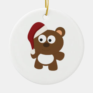 Santa Bear Ceramic Tree Decoration
