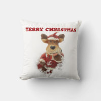 Santa  Bear In The Snow Cushion