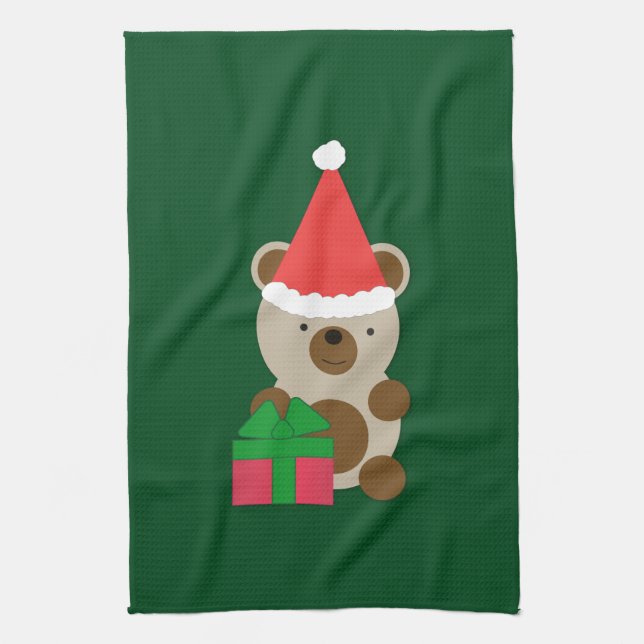 Santa Bear Tea Towel (Vertical)