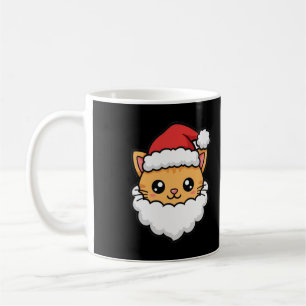 Santa Beard Kitten Christmas Mug