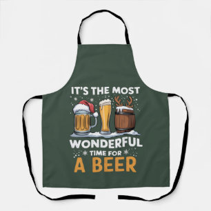 Santa Beer Christmas Party Drinking Family Gifts Apron