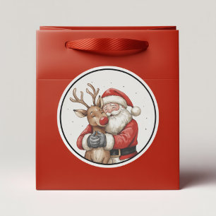 Santa & Beer Heart Ornament – Trending Now  Classic Round Sticker