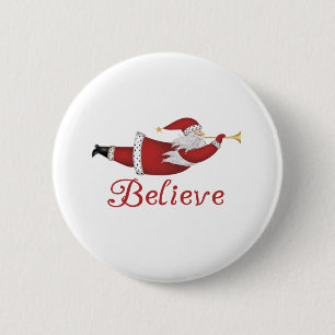Santa Believe 6 Cm Round Badge