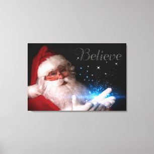 Santa Believe Christmas Art Canvas Print