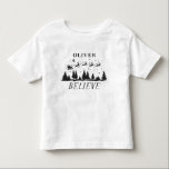 Santa believe Christmas traditional black  Toddler T-Shirt<br><div class="desc">Santa believe Christmas traditional modern holiday elegant black favour t-shirt gift design.</div>